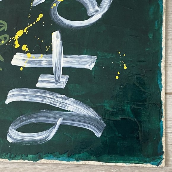 PROCLAMATION Original Wall Art Handmade Mixed Media Asian Fusion Painting 16x20 - Picture 5 of 10